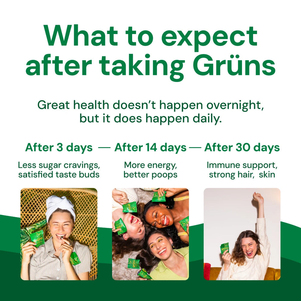 Gruns Adult Super Greens Multivitamin Gummies,