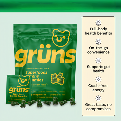 Gruns Adult Super Greens Multivitamin Gummies,