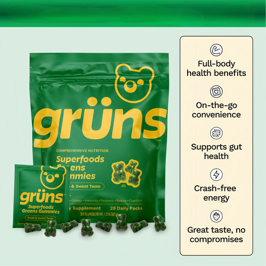 Gruns Adult Super Greens Multivitamin Gummies,